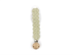 Lil Atelier moss gray crochet pacifier clip